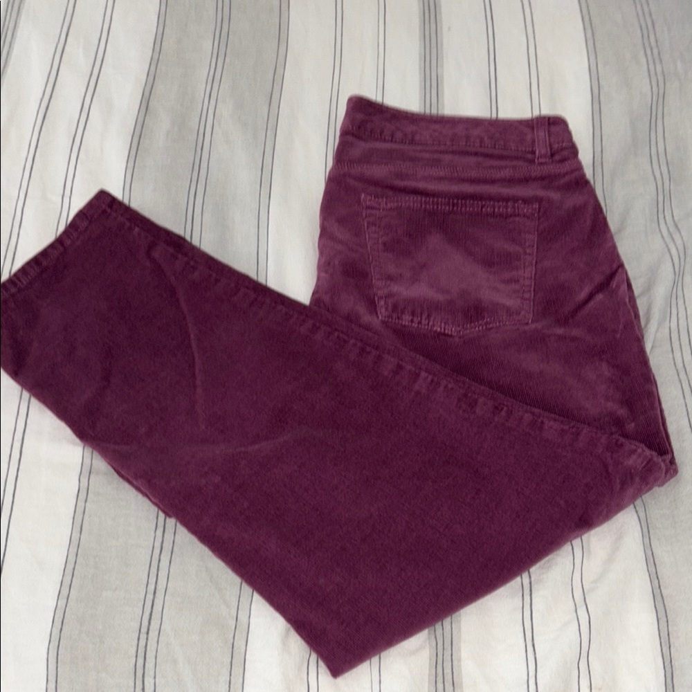 Talbots Purple/Maroon Corduroy Trousers 14p boyfriend cut